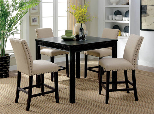 Kristie - 5 Piece Counter Height Table Set - Antique Black - Simple Home Plus