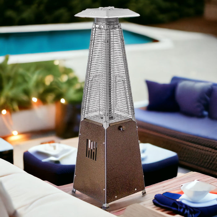 9500 Btu Steel Propane Triangular Pyramid Tabletop Patio Heater - Bronze