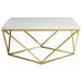 Meryl - Square Coffee Table - White And Gold - Simple Home Plus