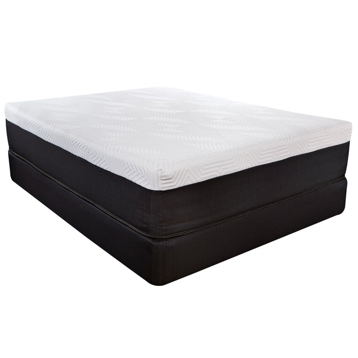 14" Twin Lux Memory Foam And Wrapped Coil Mattress - White / Black