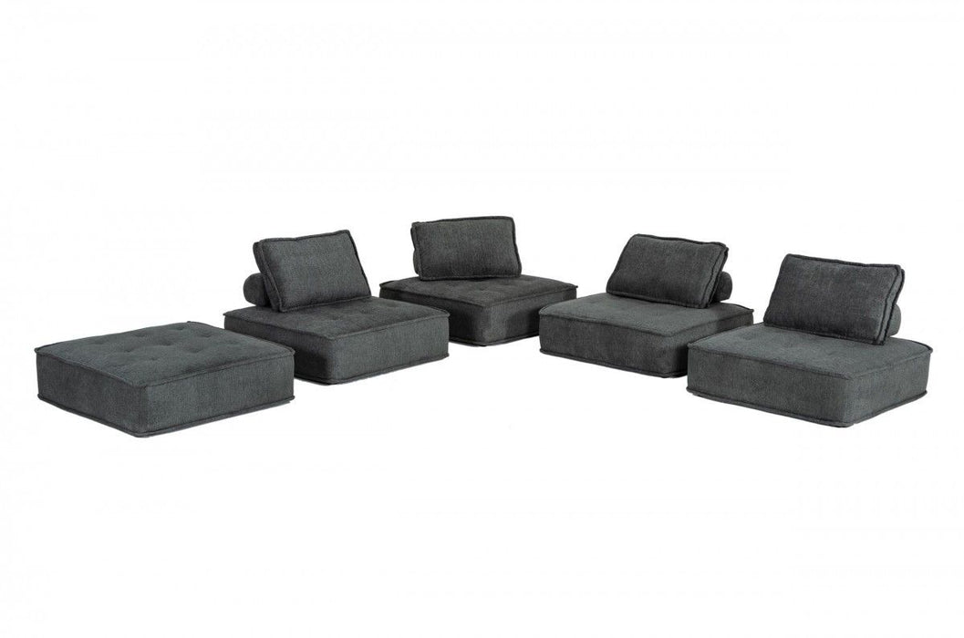 Modern Floor Pillow Modular Sectional Sofa - Charcoal Gray