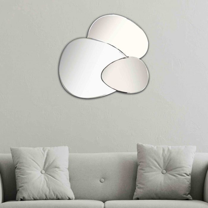 Evolution Abstract Round Mirror - Silver