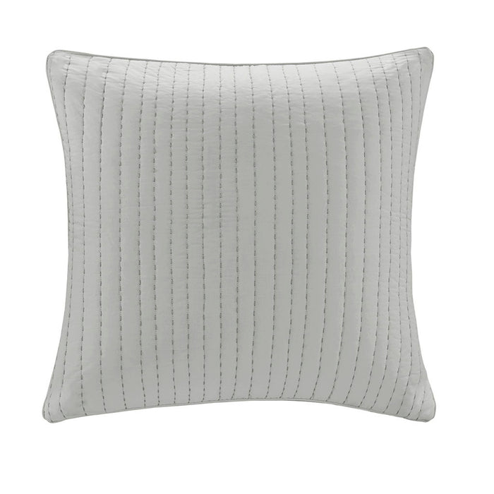 Camila - Quilted Euro Sham - Gray