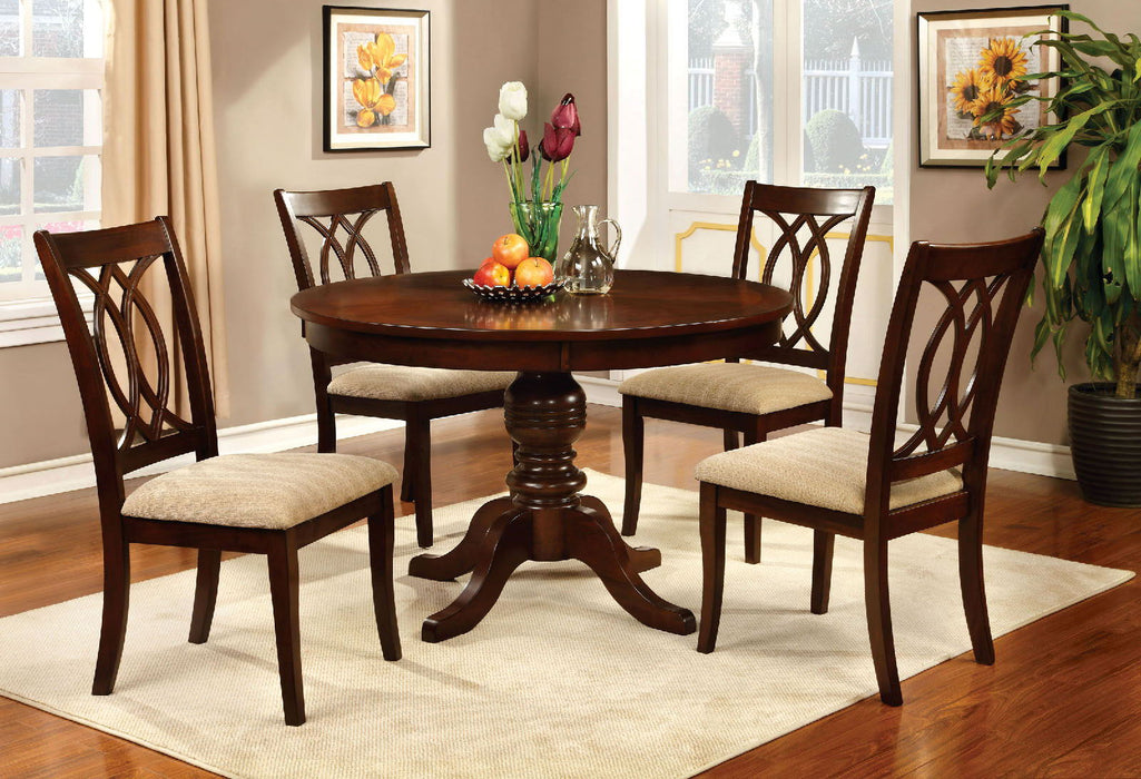 Carlisle - Round Dining Table - Brown Cherry - Simple Home Plus