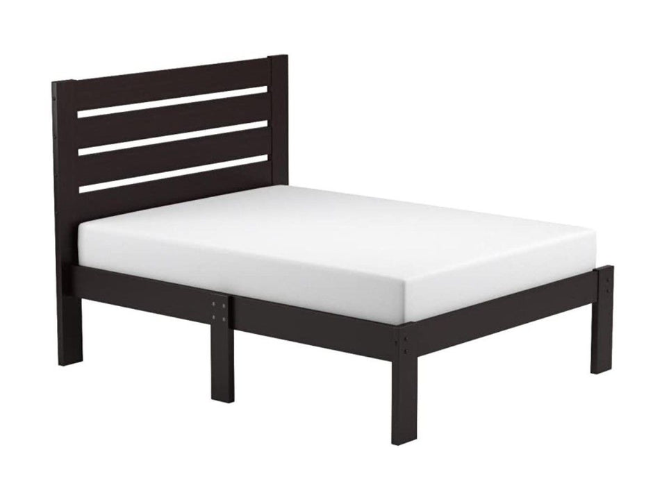 Popular Queen Size Slat Wood Bed - Espresso