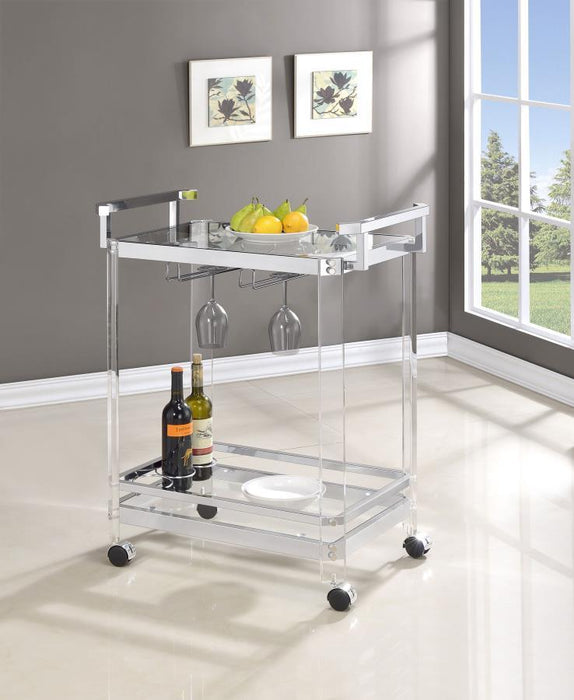 Jefferson - 2-Tier Glass Serving Cart - Clear - Simple Home Plus