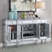 Aconitum - 4-Door Mirrored Storage Accent Cabinet - Clear Mirror - Simple Home Plus