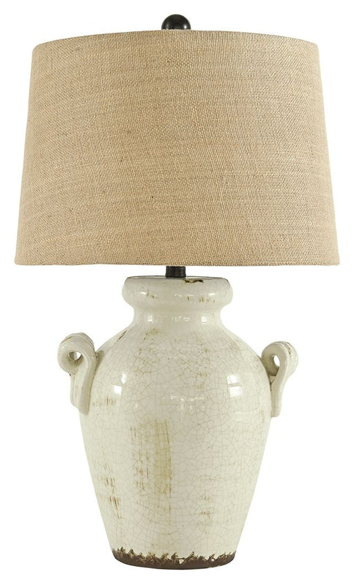 Emelda - Cream - Ceramic Table Lamp - Simple Home Plus