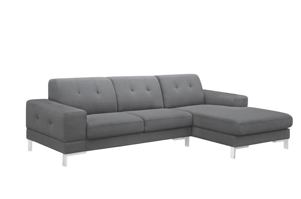 Polyester L Shaped Two Piece Sofa And Chaise Sectional - Dark Gray