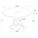 Irene - Round Glass Top Dining Table - White And Chrome - Simple Home Plus