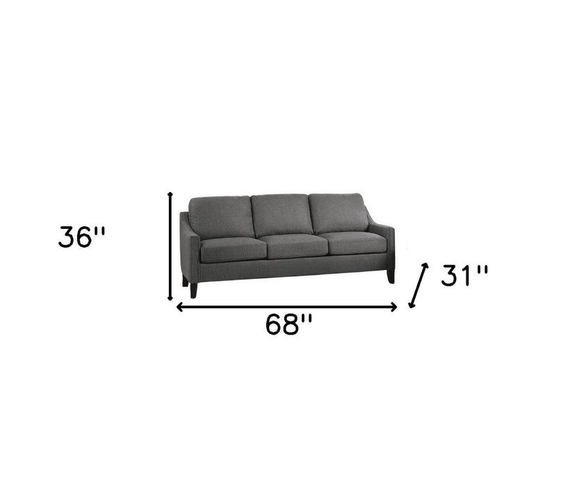 Linen Sofa & Black Legs - Gray