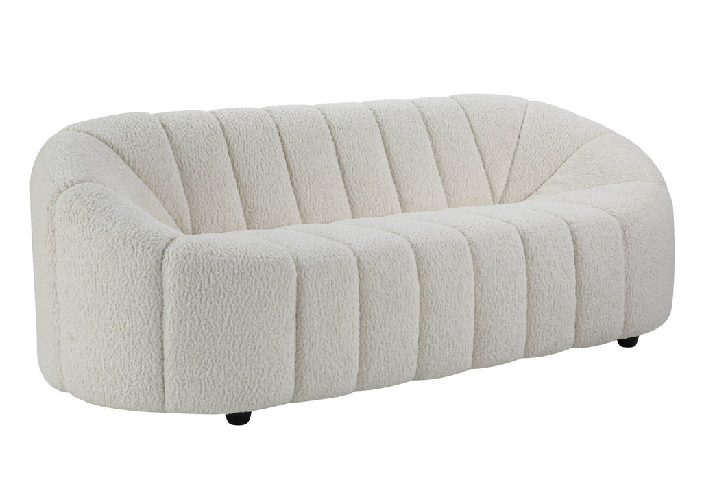 Sherpa Sofa With Black Legs - White