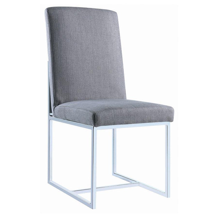 Mackinnon - Upholstered Side Chairs (Set of 2) - Gray And Chrome - Simple Home Plus