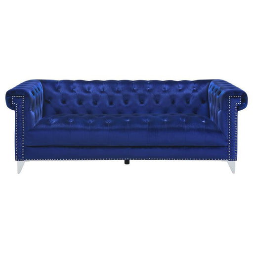 Bleker - Tufted Tuxedo Arm Sofa - Blue - Simple Home Plus