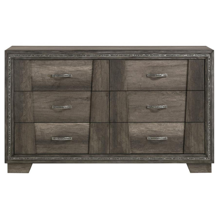 Janine - 6-Drawer Dresser - Gray - Simple Home Plus