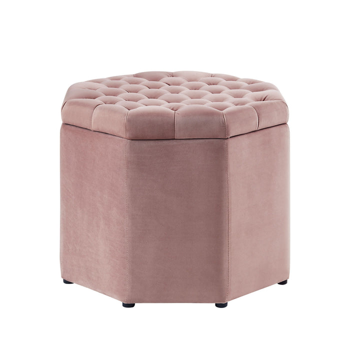 Velvet Tufted Specialty Storage - Blush / Black