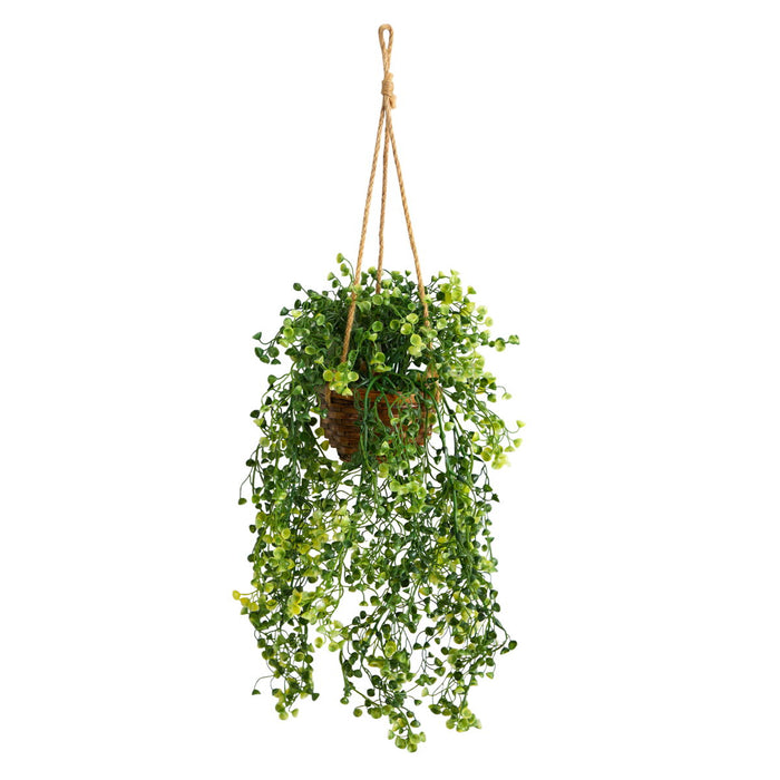 20" Baby Tear Artificial Plant in Hanging Basket