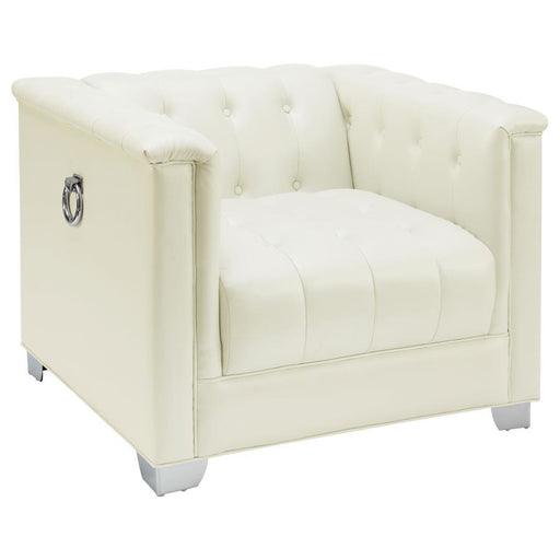 Chaviano - Tufted Upholstered Chair - Pearl White - Simple Home Plus