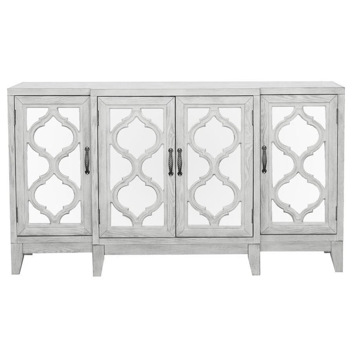 Mckellen - 4-Door Accent Cabinet - Antique White - Simple Home Plus