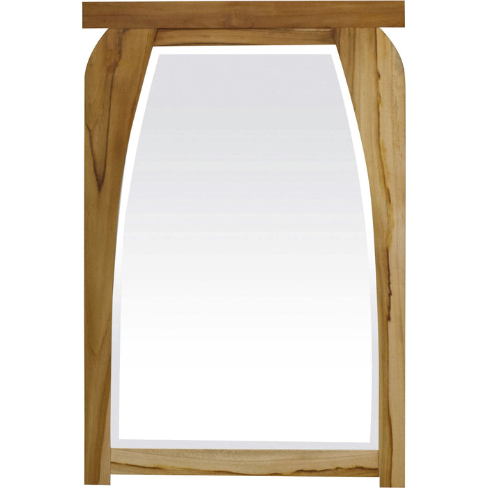 Modern Shape Teak Wall Mirror - Natural