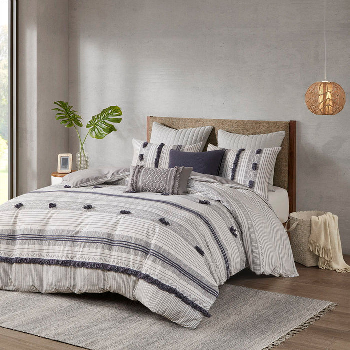 Cody - 3 Piece Duvet Cover Set - Gray / Navy