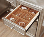 Bling Game - 9-Drawer Vanity Desk - Metallic Platinum - Simple Home Plus