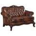 Victoria - Tufted Back Loveseat - Tri-Tone And Brown - Simple Home Plus