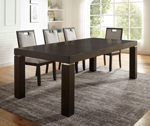 Caterina - Dining Table With X Leaf - Dark Walnut / Beige - Simple Home Plus