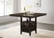 Jaden - Square Counter Height Table With Storage - Espresso - Simple Home Plus