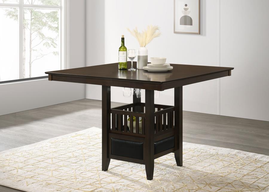 Jaden - Square Counter Height Table With Storage - Espresso - Simple Home Plus