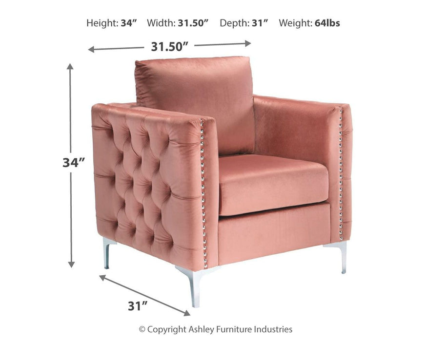 Lizmont - Blush Pink - Accent Chair - Simple Home Plus