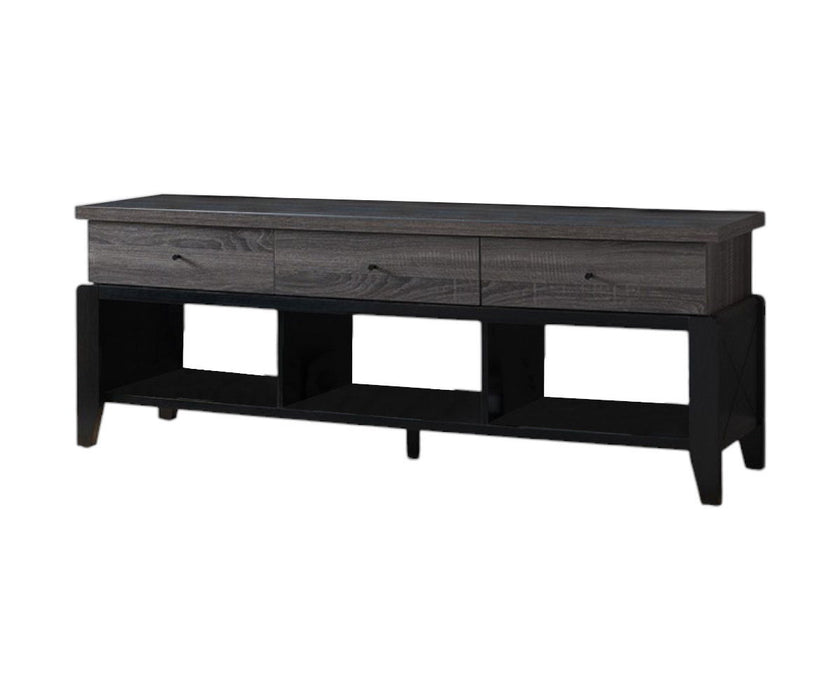 Cabinet Enclosed Storage TV Stand - Black / Gray