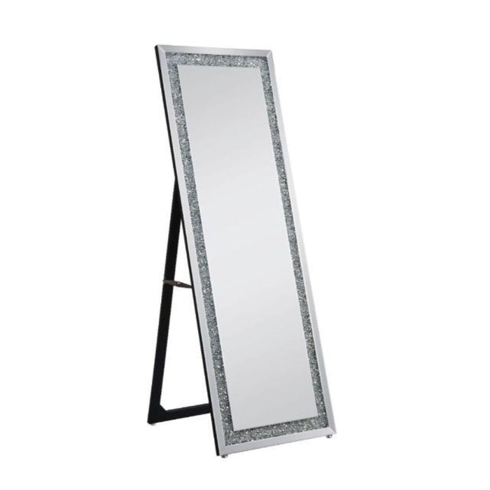 63" Cheval Standing Mirror Faux Diamonds - Mirrored