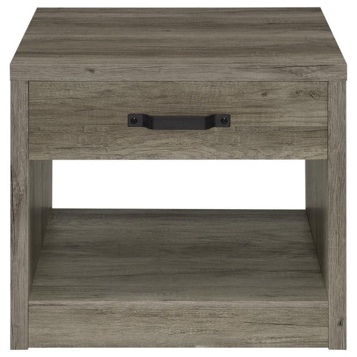 Felix - 1-Drawer Square Engineered Wood End Table - Gray Driftwood - Simple Home Plus