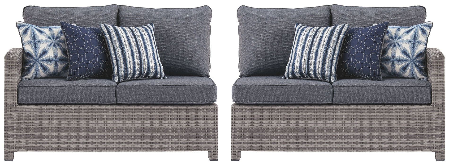 Salem - Gray - Raf / Laf Loveseat W/Cush (Set of 2) - Simple Home Plus