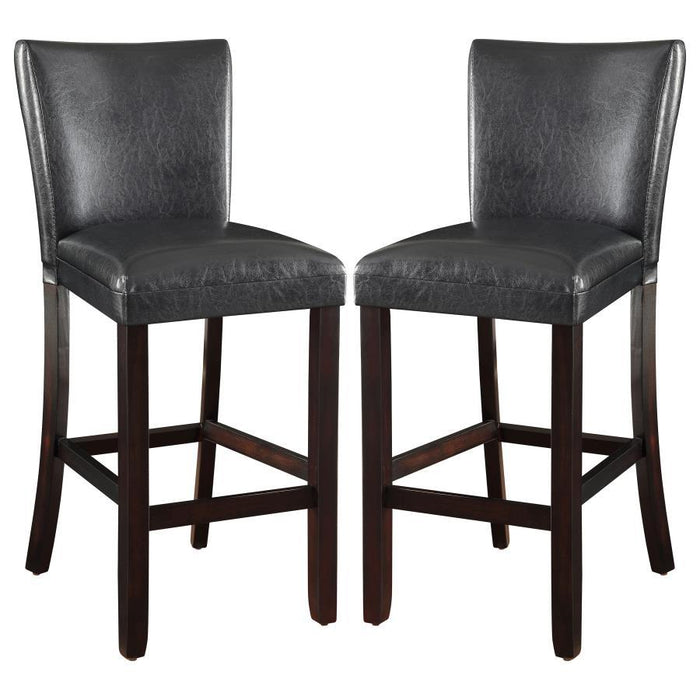 Alberton - Upholstered Bar Stools (Set of 2) - Black And Cappuccino - Simple Home Plus