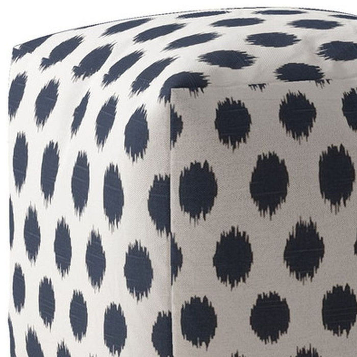 Canvas, Polka Dots Pouf Ottoman - Blue / White