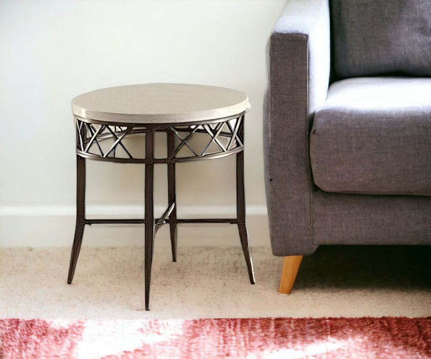 Three Piece Marble Coffee And End Table Set - Black / Faux