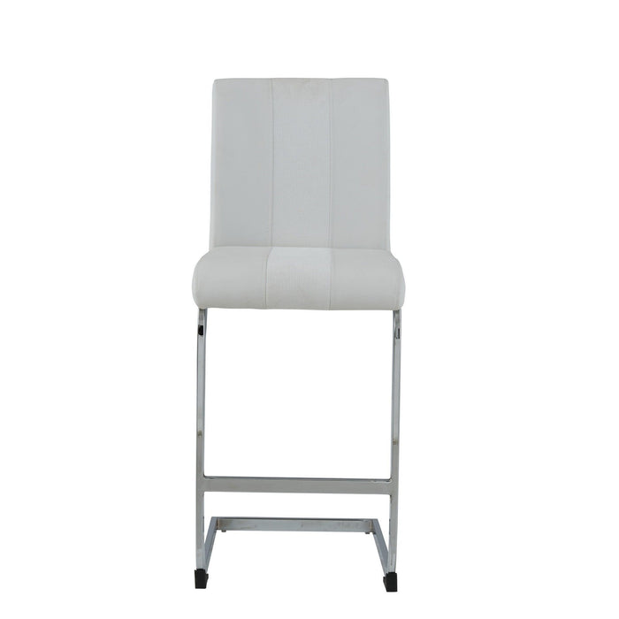 Metal Low Back Counter Height Bar Chairs (Set of 4) - White / Silver