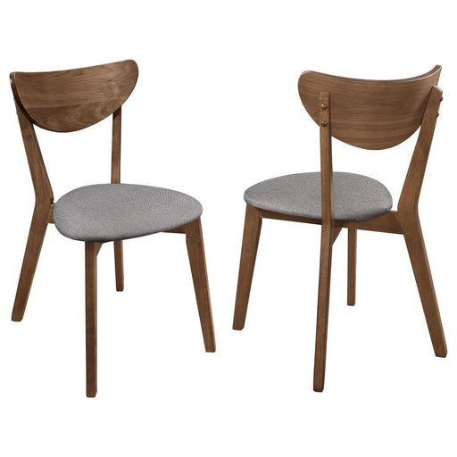 Alfredo - Upholstered Dining Chairs (Set of 2) - Gray And Natural Walnut - Simple Home Plus