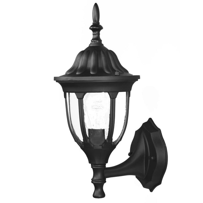 Clear Glass Swing Arm Wall Light - Matte Black