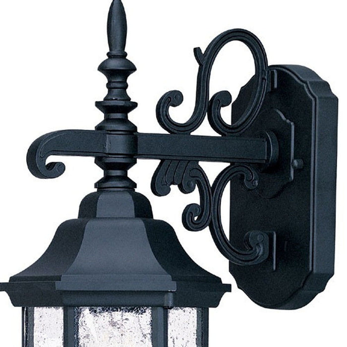 Narrow Domed Hanging Lantern Wall Light - Matte Black