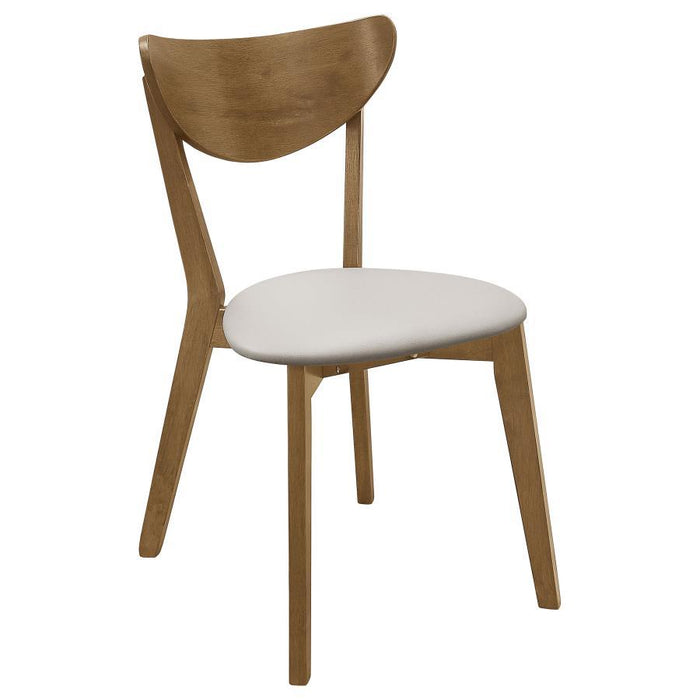 Kersey - Dining Side Chairs With Curved Backs (Set of 2) - Beige And Chestnut - Simple Home Plus