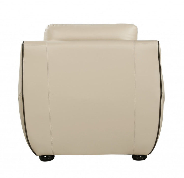 Elegant Faux Leather Chair - Beige