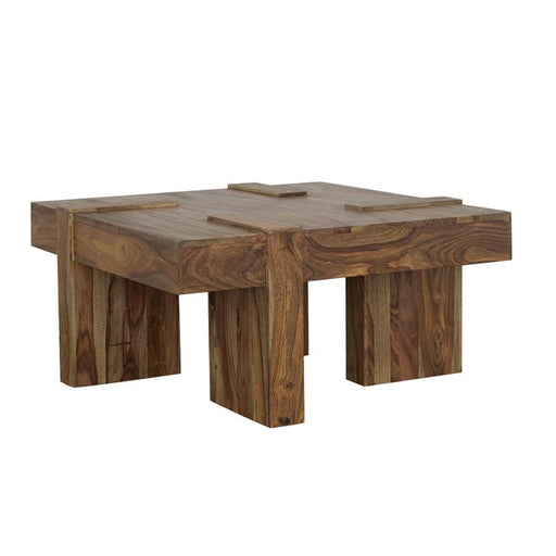 Samira - Wooden Square Coffee Table - Natural Sheesham - Simple Home Plus