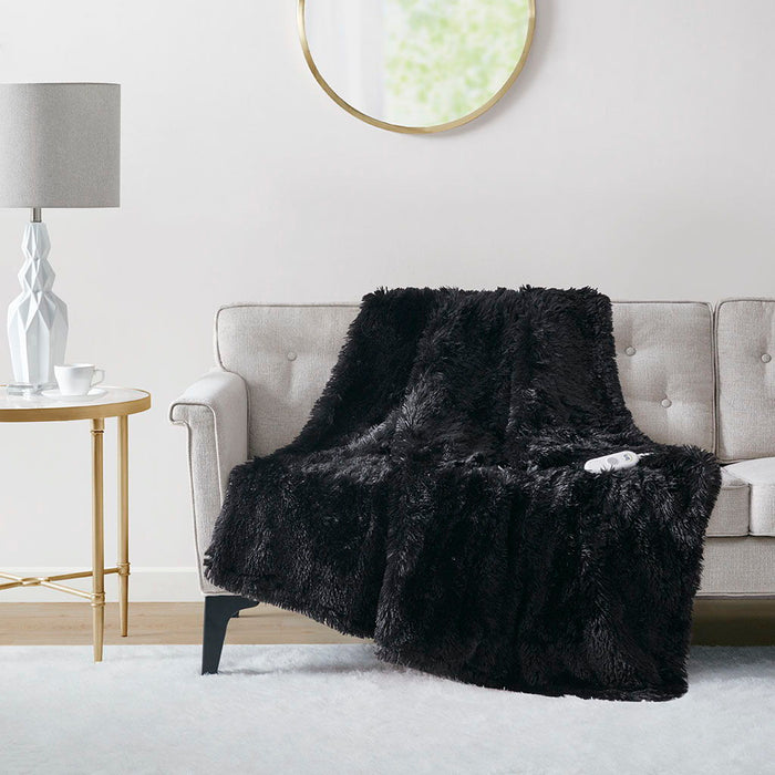 Malea - Shaggy Heated Throw - Black