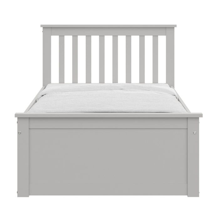 Solid Wood Twin Bed With Pull Out Trundle - Gray