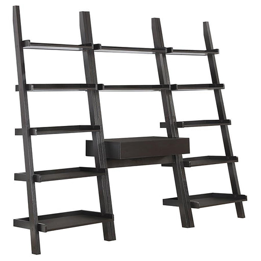 Colella - 3 Piece 1-Drawer Ladder Desk Set - Cappuccino - Simple Home Plus