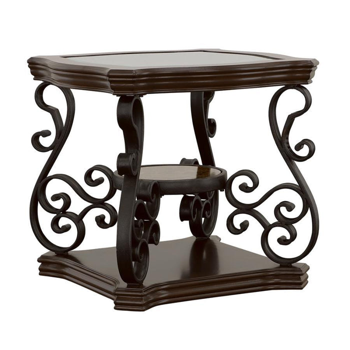 Laney - End Table - Deep Merlot And Clear - Simple Home Plus