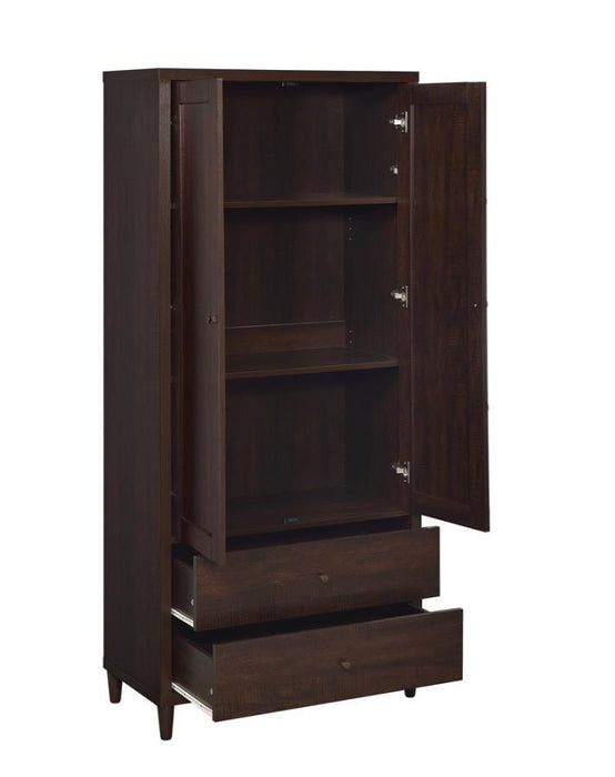 Wadeline - 2-Door Tall Accent Cabinet - Rustic Tobacco - Simple Home Plus